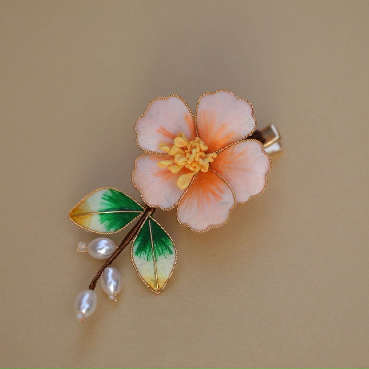 Handmade Pastel Pink Silk Velvet Flower - Artisan Hair Stick for Romantic Weddings