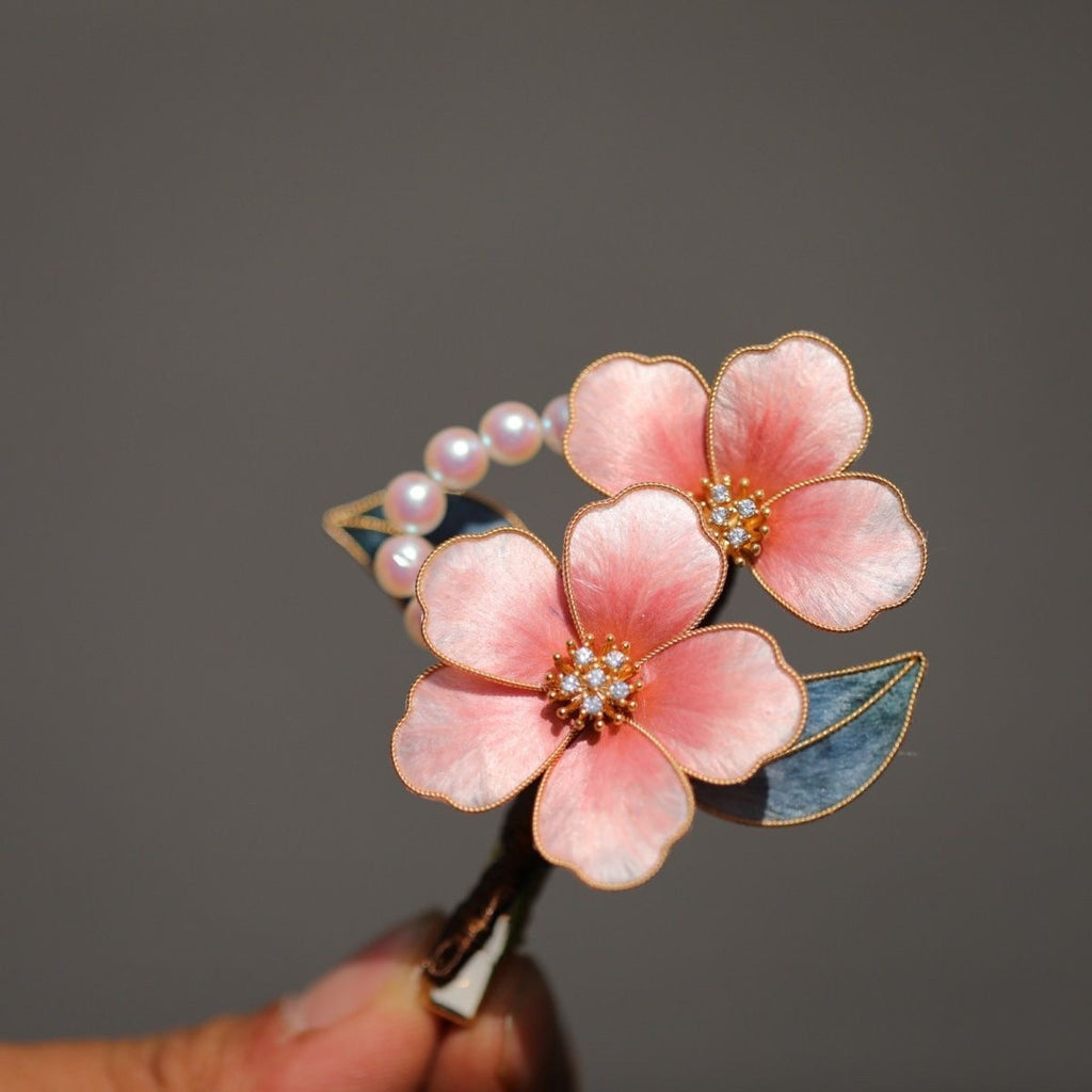 Artisan Velvet Flower Hair Ornament - Handmade with Intricate Details, Unique Piece for Cultural Events & Photoshoots