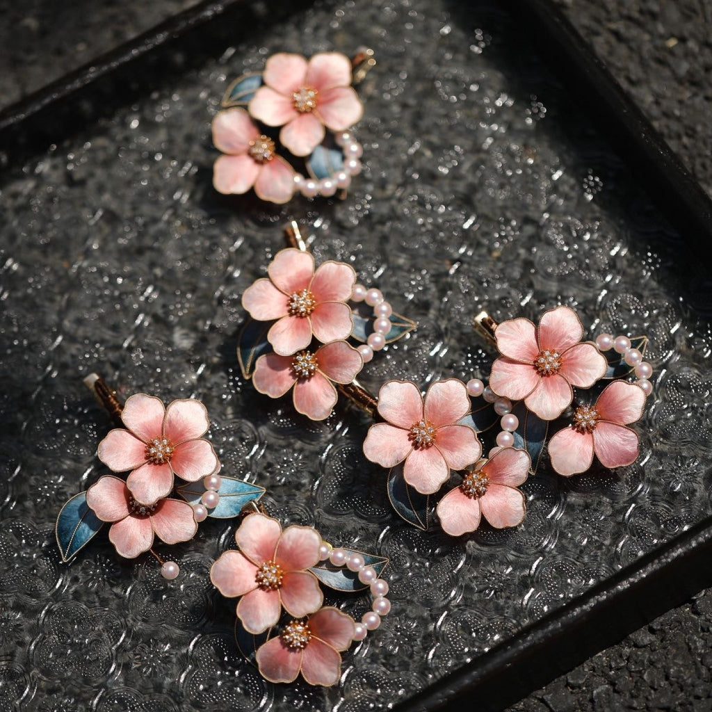 Artisan Velvet Flower Hair Ornament - Handmade with Intricate Details, Unique Piece for Cultural Events & Photoshoots