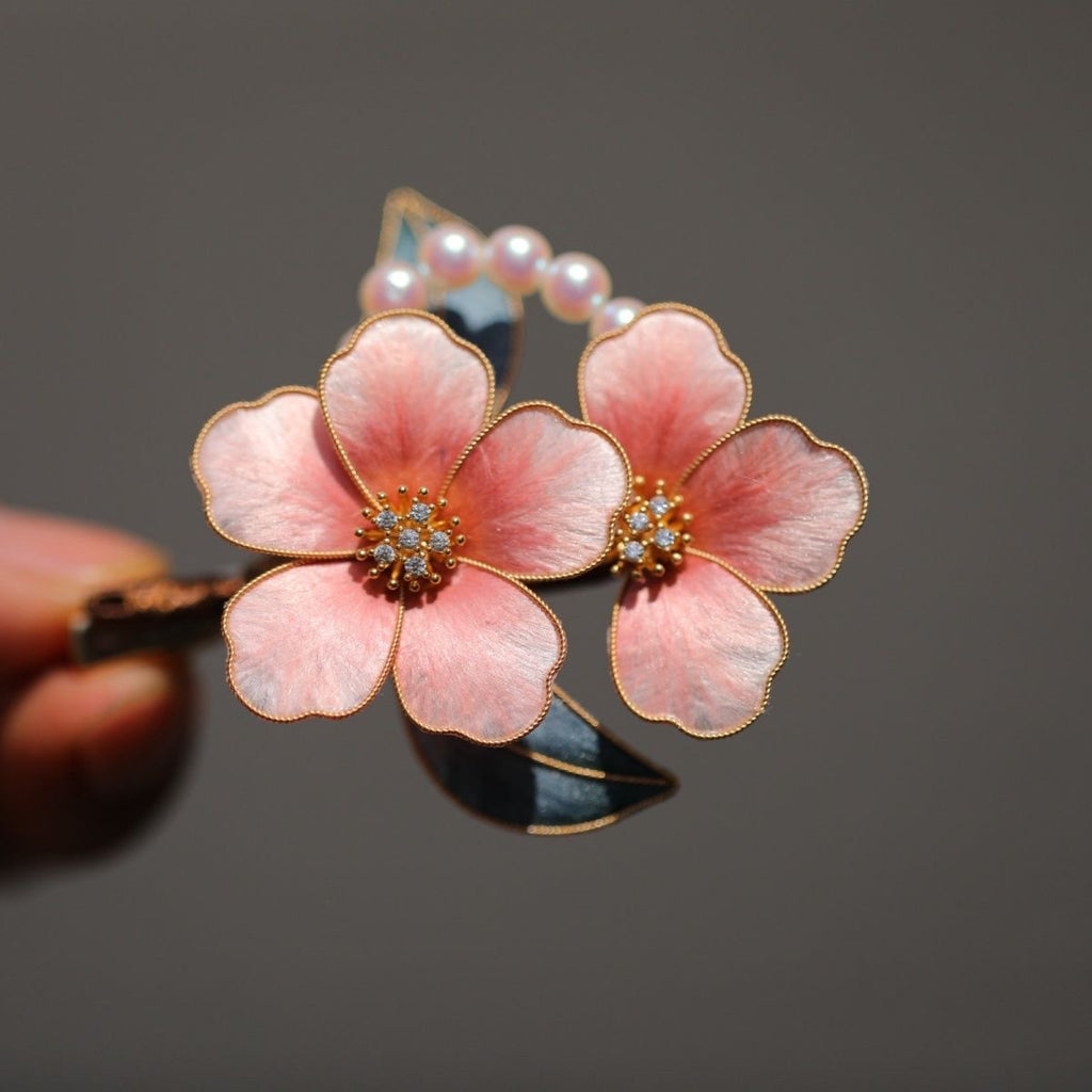 Artisan Velvet Flower Hair Ornament - Handmade with Intricate Details, Unique Piece for Cultural Events & Photoshoots