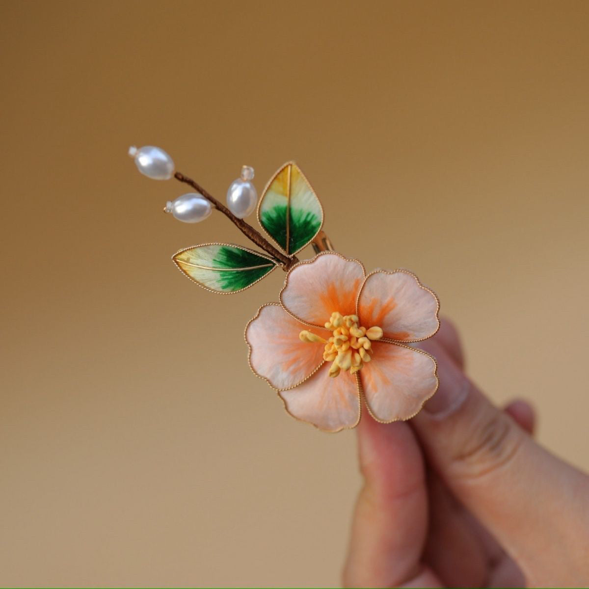 Handmade Pastel Pink Silk Velvet Flower - Artisan Hair Stick for Romantic Weddings