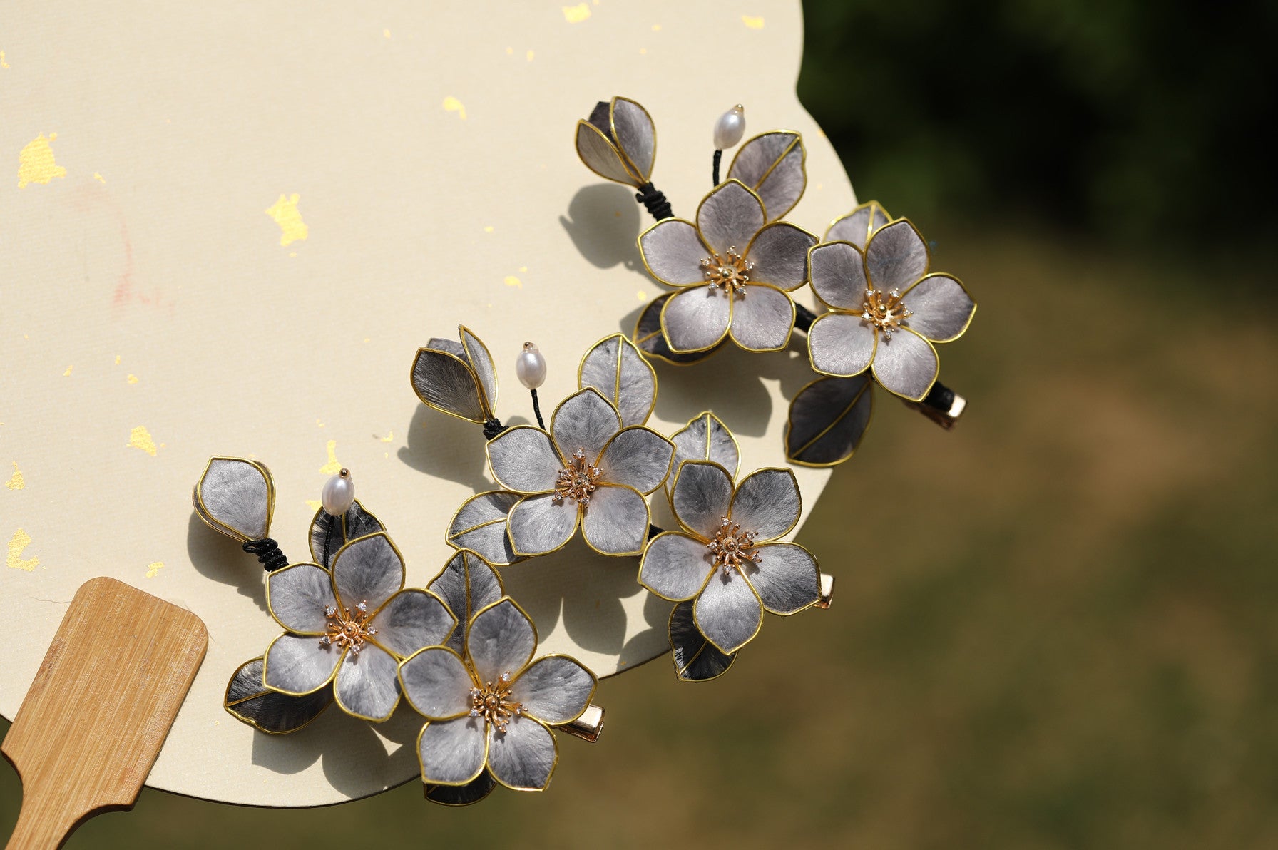 Handmade Velvet Flora Clip - Minimalist Artistic Flower Piece for Daily Office & Casual Chic