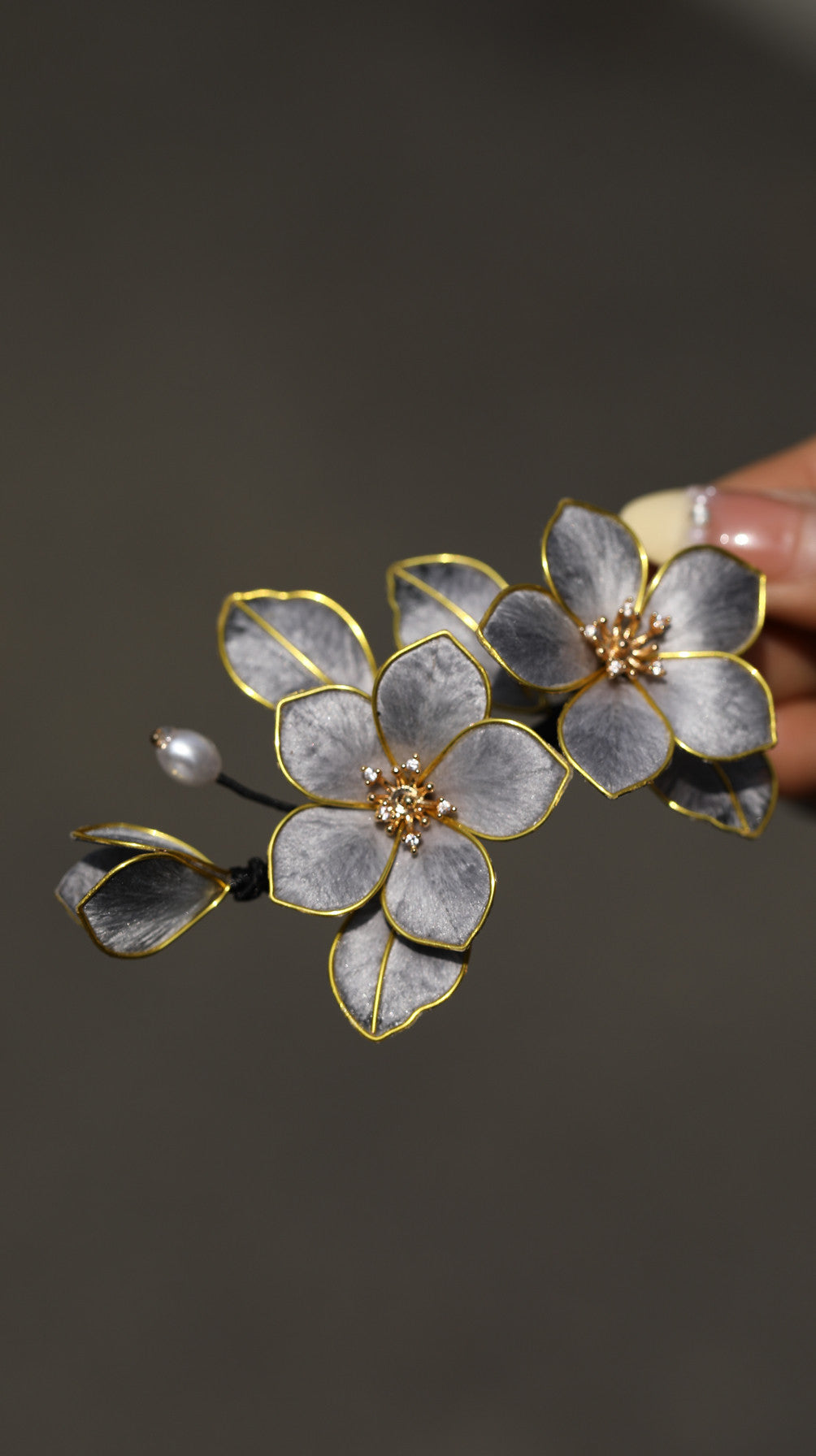 Handmade Velvet Flora Clip - Minimalist Artistic Flower Piece for Daily Office & Casual Chic