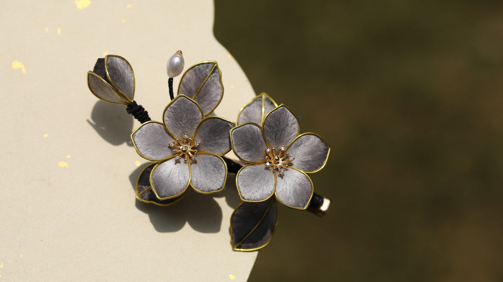 Handmade Velvet Flora Clip - Minimalist Artistic Flower Piece for Daily Office & Casual Chic