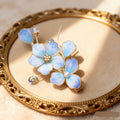 Handmade Pale Blue Mulberry Silk Velvet Hair Stick - Artisan Heritage Craft for Bridal "Something Blue"