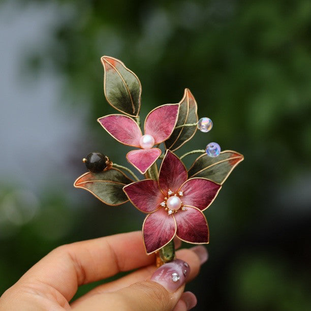 Handmade Silk Velvet Rose Hair Clip - Artisan Floral Barrette for Weddings & Bridal Looks