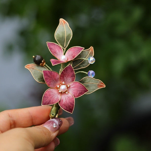 Handmade Silk Velvet Rose Hair Clip - Artisan Floral Barrette for Weddings & Bridal Looks