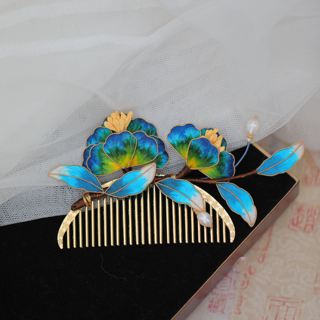 Handmade Silk Flower Tassel Hairpin - Heritage Craft Accessory for Luxury Weddings