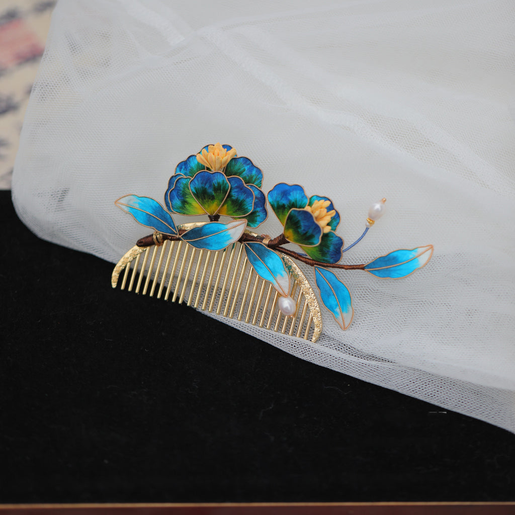 Handmade Silk Flower Tassel Hairpin - Heritage Craft Accessory for Luxury Weddings