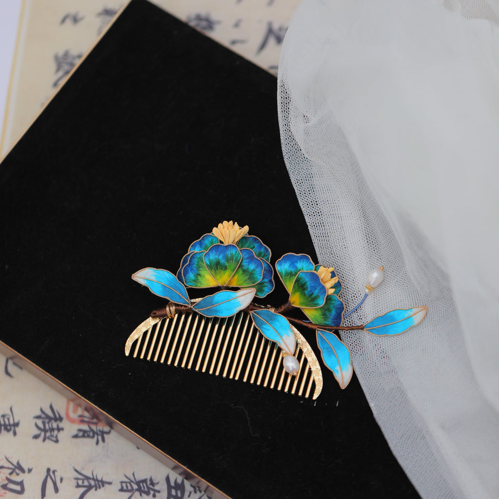 Handmade Silk Flower Tassel Hairpin - Heritage Craft Accessory for Luxury Weddings
