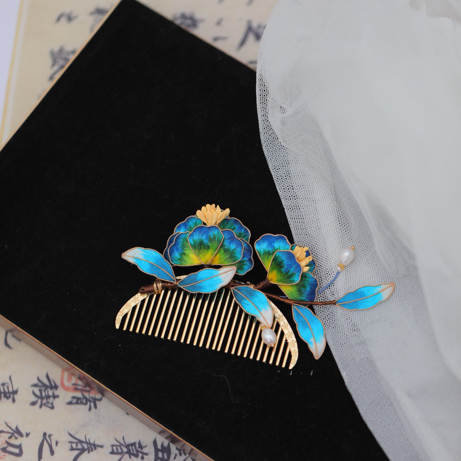 Handmade Silk Flower Tassel Hairpin - Heritage Craft Accessory for Luxury Weddings