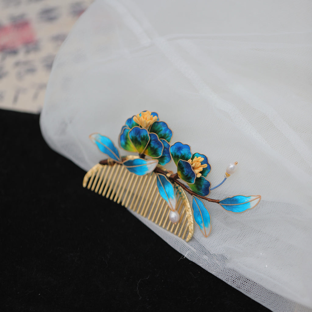 Handmade Silk Flower Tassel Hairpin - Heritage Craft Accessory for Luxury Weddings