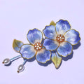 Handmade Violet Blue Mulberry Silk Velvet Hair Stick - Heritage Craft, Elegant Floral Pin for Daily Luxury