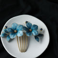 Statement Botanical Hairpin - Vibrant Silk Velvet Flower for Summer Weddings & Beach Parties