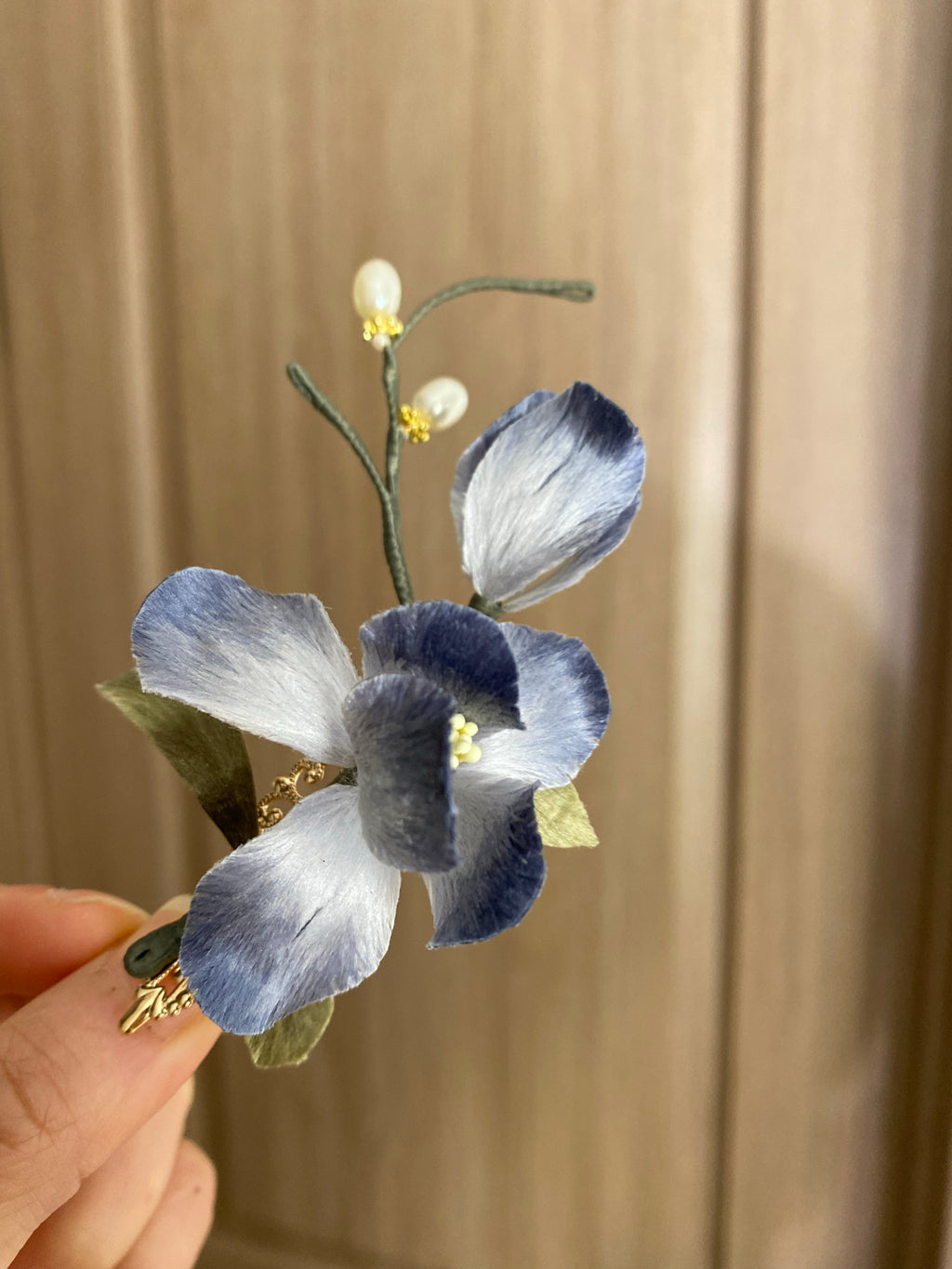 "Petal Soft" Mulberry Silk Hair Slide - Ethereal Heritage Art for Elegant Updos
