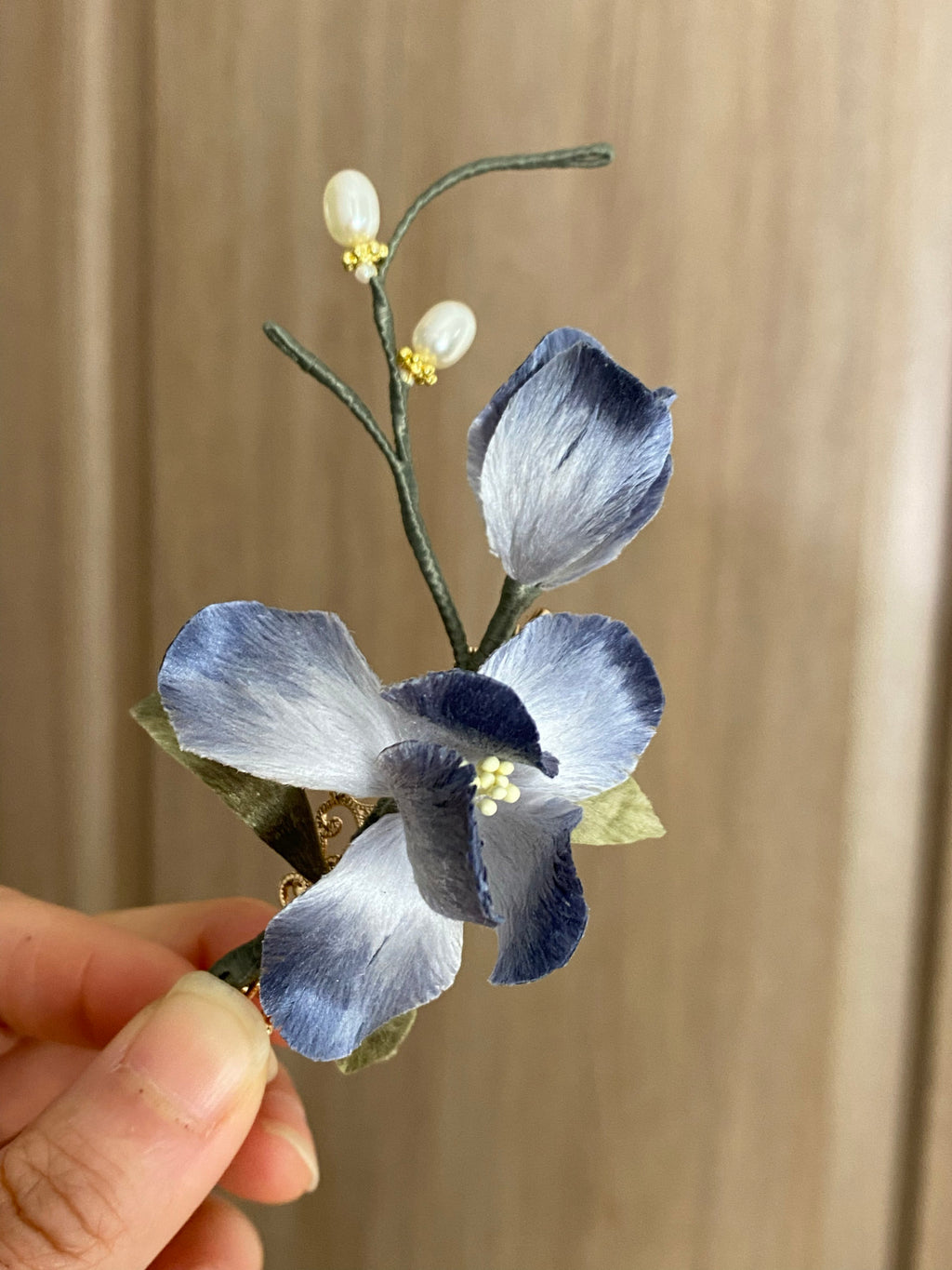 "Petal Soft" Mulberry Silk Hair Slide - Ethereal Heritage Art for Elegant Updos