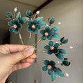 Boutique Silk Flower Hair Clip - Intricate Filigree Accents for Boho Chic & Vacations