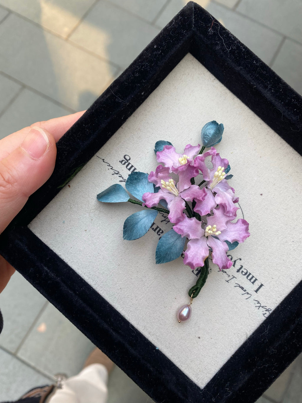 Handmade Silk Velvet Crape Myrtle Brooch - Artisan Heritage Pin for Winter Coats