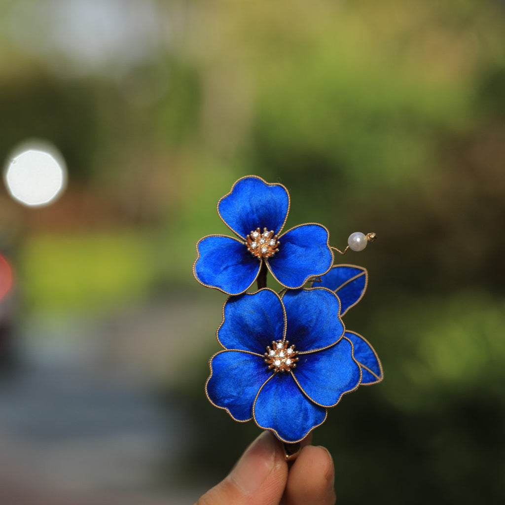Cultural Heritage Velvet Hair Clip - Artistic Floral Design, Wearable All Match for Ladies Daily Dress