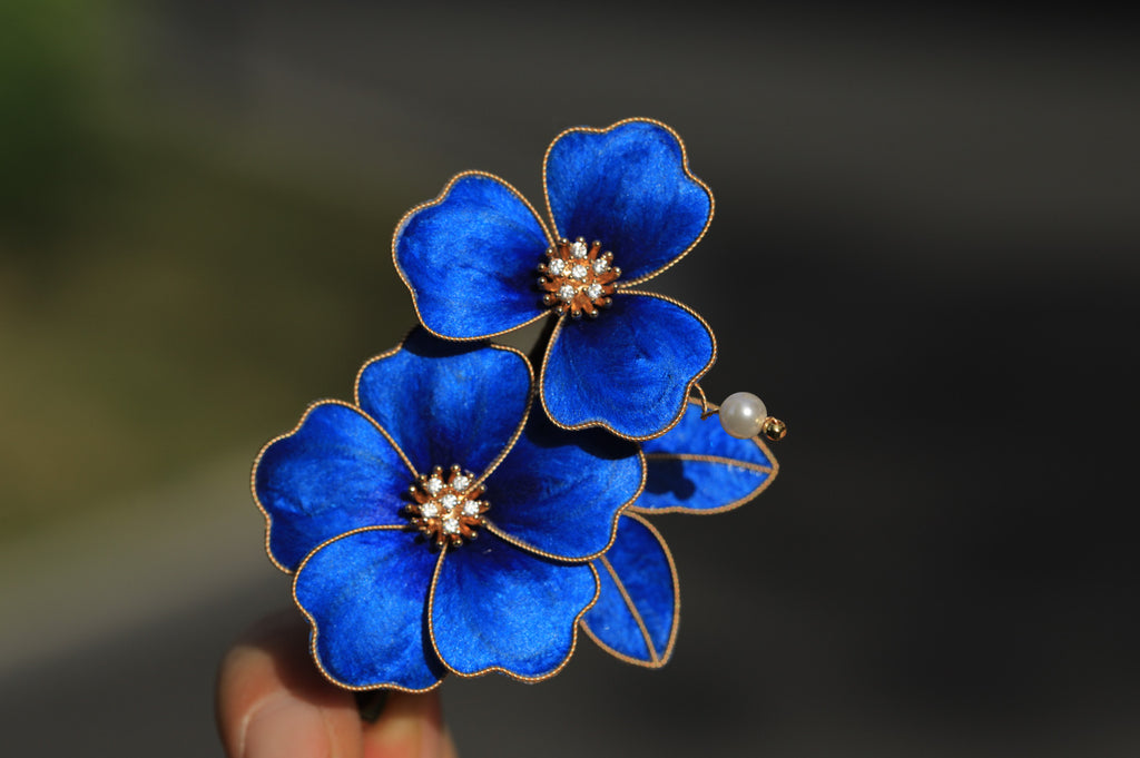 Cultural Heritage Velvet Hair Clip - Artistic Floral Design, Wearable All Match for Ladies Daily Dress
