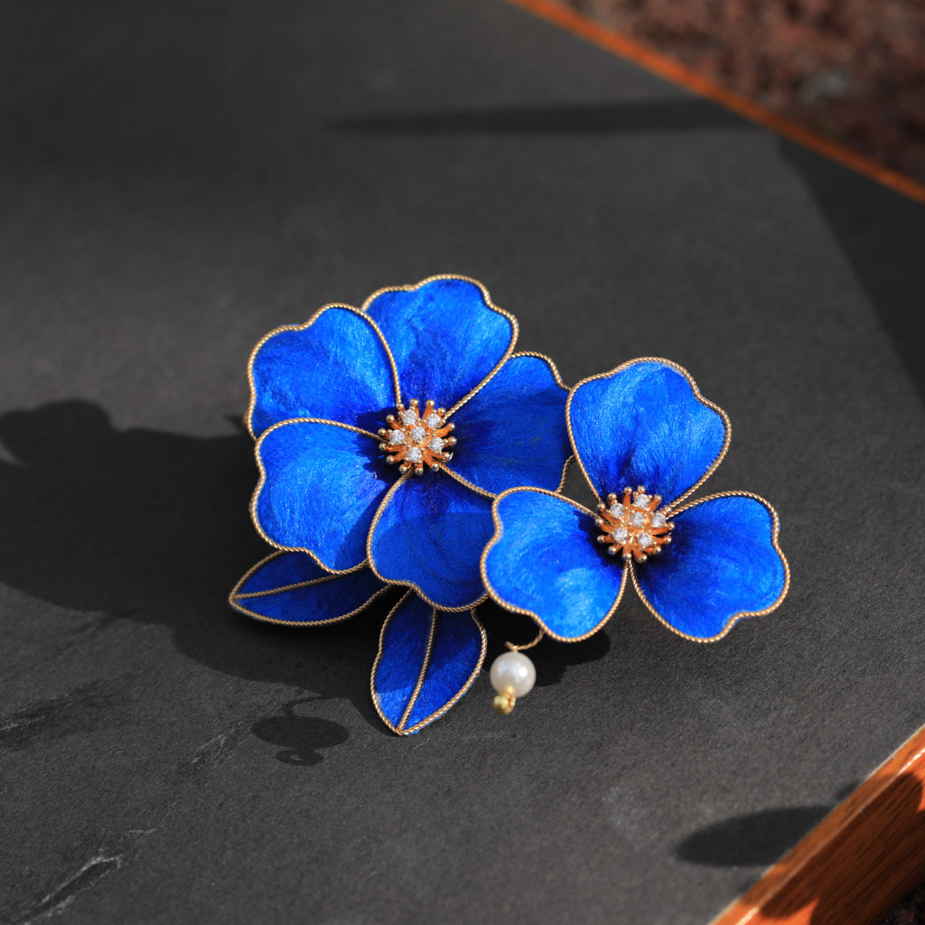 Cultural Heritage Velvet Hair Clip - Artistic Floral Design, Wearable All Match for Ladies Daily Dress