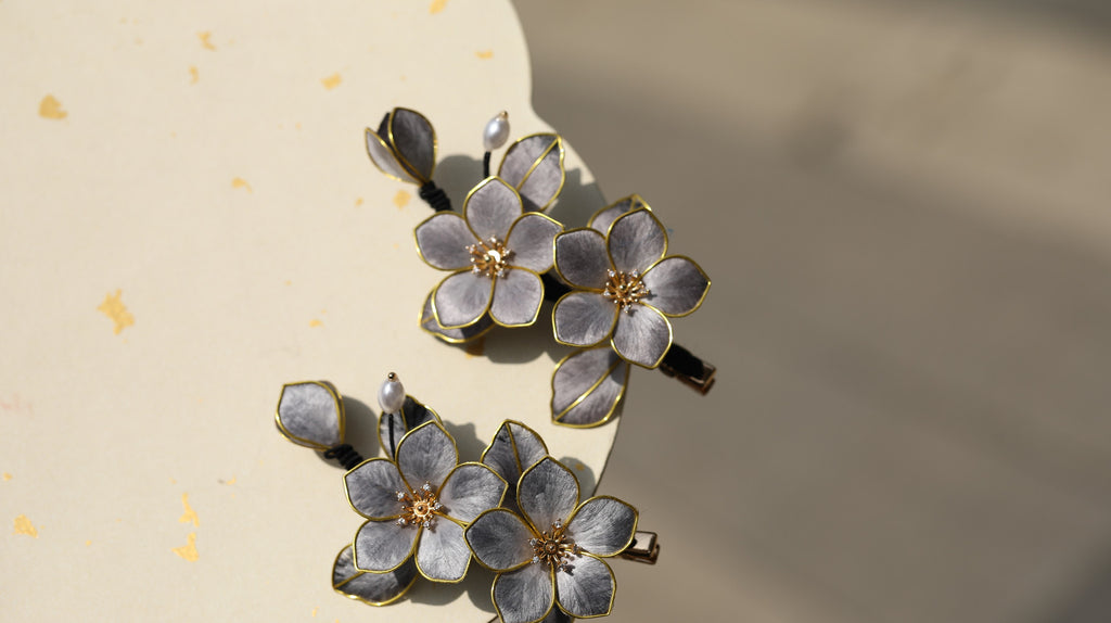 Handmade Velvet Flora Clip - Minimalist Artistic Flower Piece for Daily Office & Casual Chic