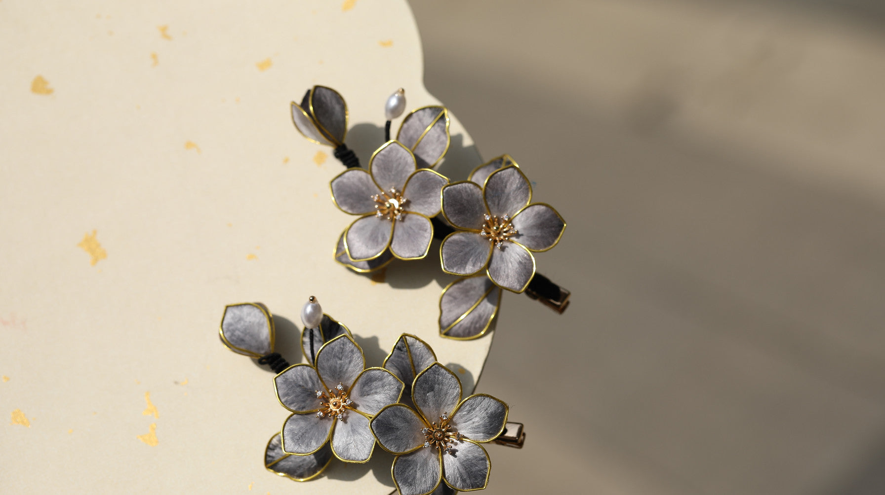 Handmade Velvet Flora Clip - Minimalist Artistic Flower Piece for Daily Office & Casual Chic