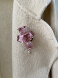 Luxury Silk Velvet Botanical Brooch - Lightweight Shimmering Pin for Festive Suits